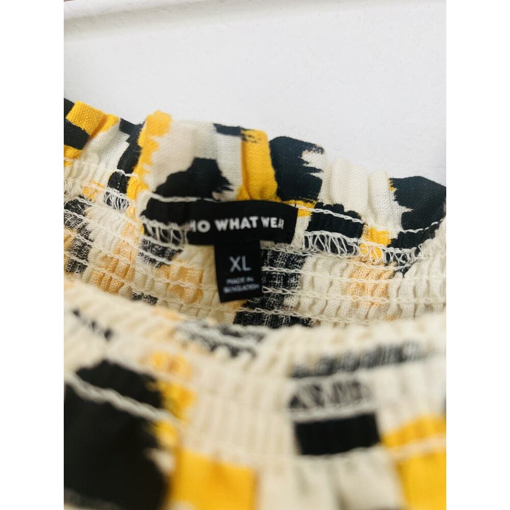 Who What Wear Linen Blend Crop Top Sz XL Off-The-Shoulder Flowy Boho - Picture 6 of 9